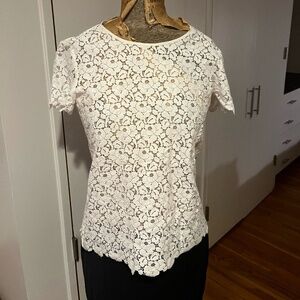 Talbots White Lace Blouse